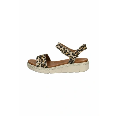 Afbeelding van Tamaris Sandalen met sleehak leopard, Dames, Maat: 39, Leopard Leer