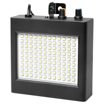 Afbeelding van 48 leds, stroboscoop, discotheek, feestlicht, flitslicht, wit, led, stroomboscoop, geluid voor feestjes, binnen, led projector, avondlicht feest