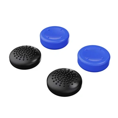Afbeelding van Konix Mythics duimsteunen voor DualSense PS5 joysticks, siliconen, zwart en blauw, 4 stuks