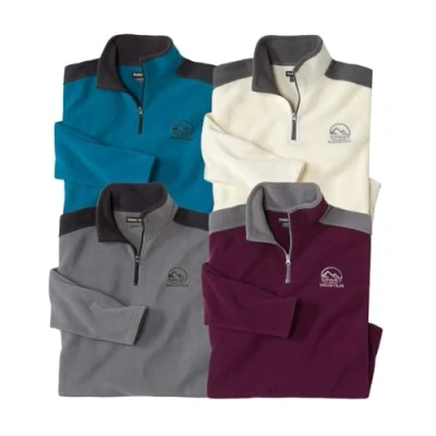Afbeelding van ATLAS FOR MEN Microfleece herentrui in voordeelverpakking Warm en licht Perfect voor de winter Verkrijgbaar grote maten van M tot 5XL, diepzwart, donkerrood, donkerblauw, lichtgrijs