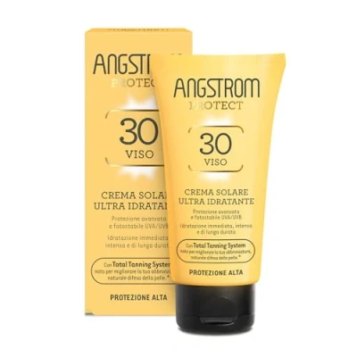 Afbeelding van Angstrom Protect Crème Solaire Visage SPF 30, Action Hydratante et Intensificateur du Bronzage, Indiquée pour Peaux Sensibles, 50 ml