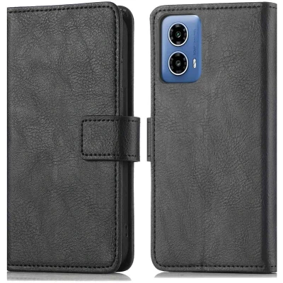 Afbeelding van iMoshion Hoesje Geschikt voor Motorola Moto G34 Met Pasjeshouder Luxe Bookcase Zwart