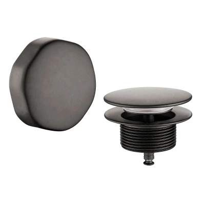 Afbeelding van Wiesbaden knop/plug badoverloopcomb. gunmetal