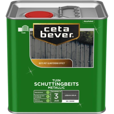 Afbeelding van Ceta Bever Schuttingbeits Metallic Semi Dekkend Urban Grijs Blanke lak &amp; Beits