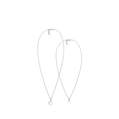 Afbeelding van Elli 2 PACK Hearts Ketting silvercoloured voor kinderen, Maat: 45, Silver coloured