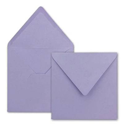 Afbeelding van FarbenFroh door Gustav Neuser enveloppen, 25 x vierkante lila, 15,5 cm, zonder venster, met natte plakrand voor uitnodigingskaarten bruiloft, verjaardag en meer, stuks