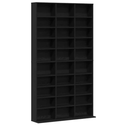 Afbeelding van vidaXL CD kast Zwart Eiken 101x23x177,5 cm Gelaagd Hout