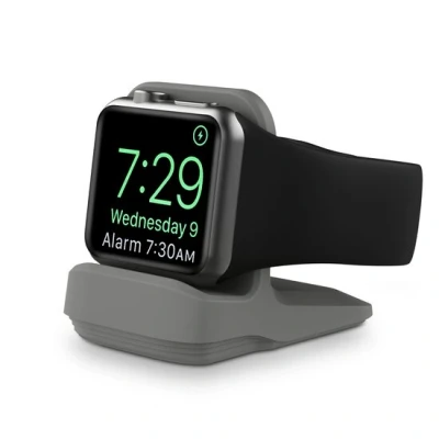 Afbeelding van Siliconen Apple Watch houder Grijs Geschikt voor alle series