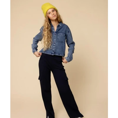 Afbeelding van LOOXS 10sixteen 2531 5609 189 Meisjes Broek Maat 128 Blauw van 94% COTTON 6% ea