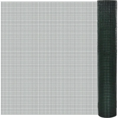 Afbeelding van Kippengaas 10x1 m gegalvaniseerd staal met PVC coating groen