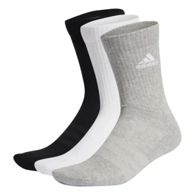 Image de adidas Mixte Cushioned Crew Socks 3 Pairs, Medium Grey Heather/White/Black, 8.5 10
