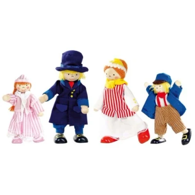 Afbeelding van goki 51788 Opvouwbare poppen koopman familie