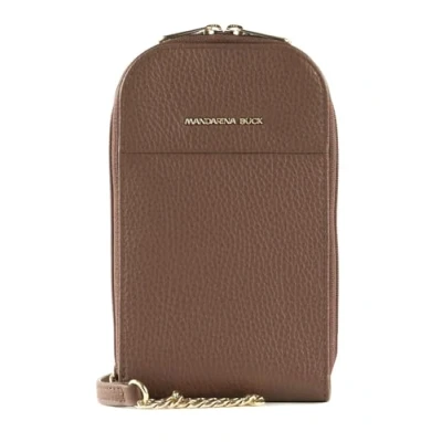 Afbeelding van MANDARINA DUCK Leren Schoudertas mobiele telefoon Mellow Leather Phone Crossbody Bag Balsamic Bruine