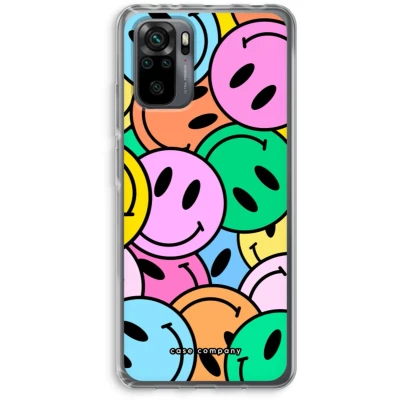 Afbeelding van Case Company® hoesje geschikt voor Xiaomi Redmi Note 10 Pro Smiley N1 Soft Cover Telefoonhoesje Bescherming aan alle Kanten en Schermrand