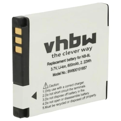 Afbeelding van vhbw Batterij compatibel met Canon Powershot A2200, A3200 is, A3300 A3000 A3100 A3150 A3350 is camera (600 mAh, 3,6 V, Li ION)