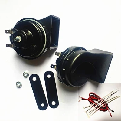 Afbeelding van YIYDA auto hoorn motorfiets 140DB zwarte universele luidspreker waterdichte elektrische hoge en lage toon luchthoorn met houder voor 12V vrachtwagen SUV ect