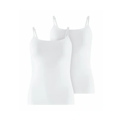 Afbeelding van Falke dames Daily Comfort tanktop met verstelbare bandjes in 2 pack de kleur Wit, maat: XXL