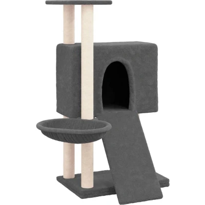 Afbeelding van Kattenmeubel met sisal krabpalen 96 cm donkergrijs