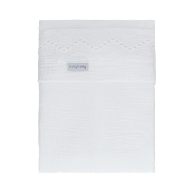 Afbeelding van Baby&#039;s Only Laken Ledikant Calm Wit Broderie