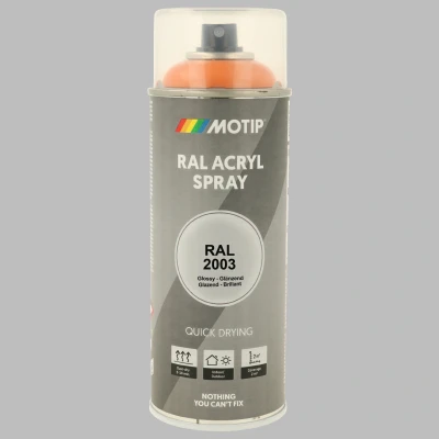 Afbeelding van Motip industrial acryllak hoogglans RAL 2003 pastel oranje 400 ml
