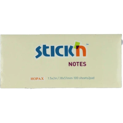 Afbeelding van Stick&#039;n kleine sticky notes 38x51mm pastel geel 3 stuks 100 memoblaadjes