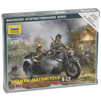 Afbeelding van Zvezda German Motorcycle R 12 (Zve6142) modelbouwsets, hobbybouwspeelgoed voor kinderen, modelverf en accessoires