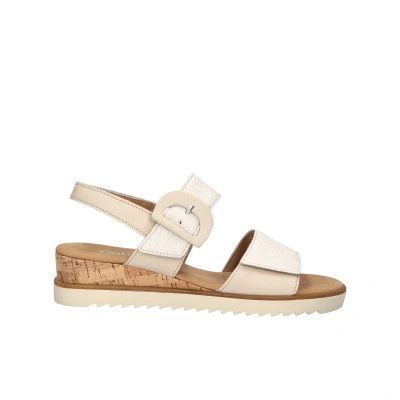 Afbeelding van Gabor Sandalen met plateauzool, Dames, Maat: 40, Beige Leer