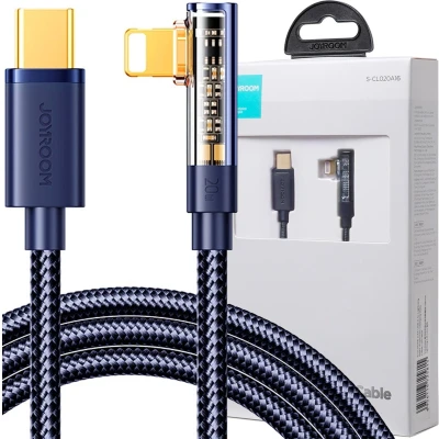 Afbeelding van Joyroom S CL020A6 Lightning kabel haaks USB C snelladen en overbrengen 20W 1,2 m blauw