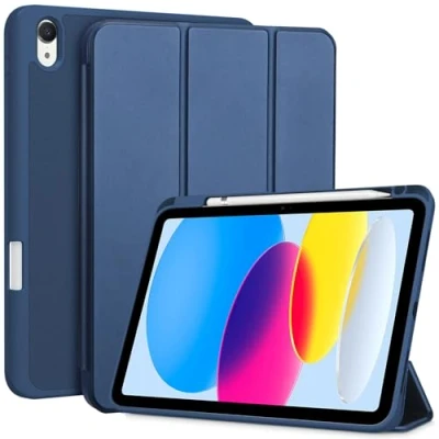 Afbeelding van ProCase Beschermhoes met penhouder voor iPad 10e generatie 2022, model A2696, A2757, A2777, 10,9 inch nieuwe verbeterde beschermhoes, valbescherming, marineblauw