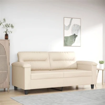 Afbeelding van Tweezitsbank 140 cm microvezelstof beige