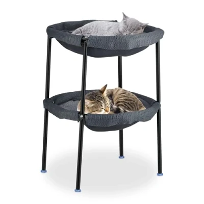 Afbeelding van katten hangmat op pootjes 59x41x43 cm 2 etages
