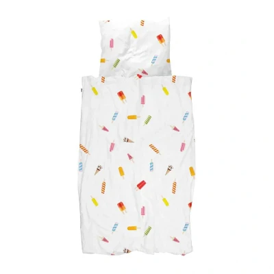 Afbeelding van SNURK Popsicles dekbedovertrek 1 persoons (140x200/220 cm + sloop) Wit