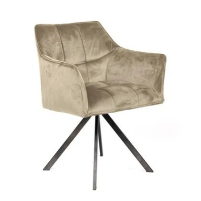 Afbeelding van Eetkamerstoel Velvet Champagne Draaibaar Zithoogte 48cm Giga Meubel