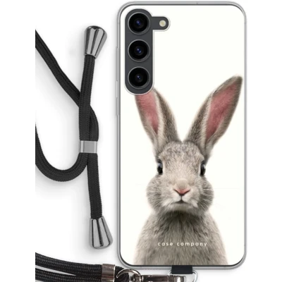 Afbeelding van Case Company® hoesje met Koord geschikt voor Samsung Galaxy S23 Plus Daisy Telefoonhoesje Zwart Bescherming aan alle Kanten en Over de Schermrand