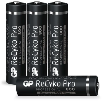 Afbeelding van AAA batterij GP NiMH 800 mAh ReCyko Pro 1.2V 4 stuks