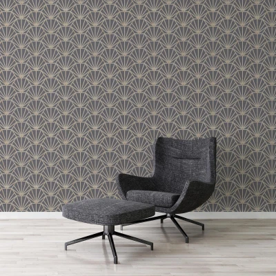 Afbeelding van ART DECO BEHANG Grafisch grijs wit goud A.S. Création Daniel Hechter 6
