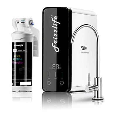 Afbeelding van Frizzlife Omgekeerde osmose waterfiltersysteem met alkalische en remineralisatie, onder de gootsteen, snelle doorstroming 600 GPD, lage afvoer, compact RO systeem zonder reservoir kraan