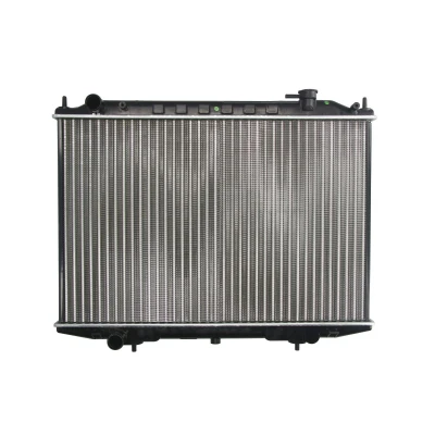 Afbeelding van THERMOTEC D71027TT Radiateur Aluminium voor voertuigen met/zonder airco 450 686 23 Handgeschakeld Koelribben mechanisch gelast