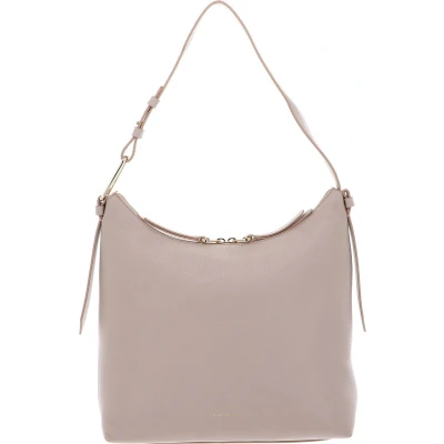 Afbeelding van COCCINELLE Leren Schoudertas Malory Handbag Grained Leather Rosette Beige