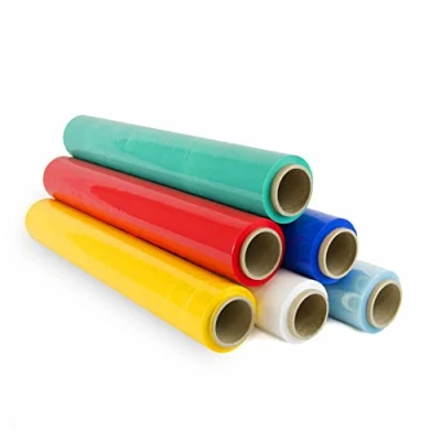Afbeelding van Verpakkingsfolie 50 cm breedte en rekbaar tot 300 m lengte folierol, handelastische folie voor industriële verpakking (36 rollen, meerkleurig)