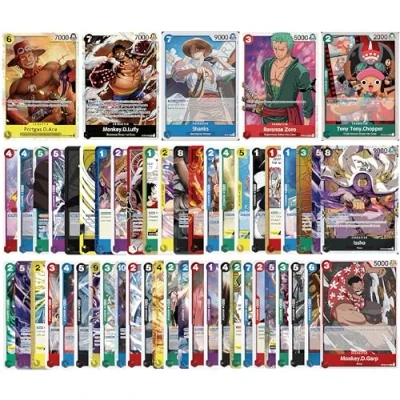 Afbeelding van One Piece Card Game kaarten 50 met 5 gegarandeerde holokaarten Engels
