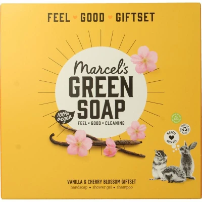 Afbeelding van Marcel&#039;s Green Soap Geschenkset Vanille &amp; Kersenbloesem 3 stuks