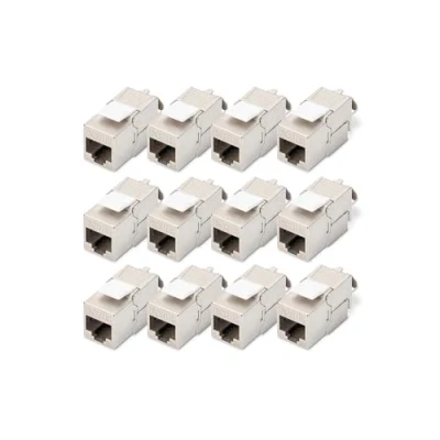 Afbeelding van DIGITUS Keystone Cat 6A afgeschermde module 12 stuks RJ45 vrouwelijk 500 MHz 10GBase T AWG 26 22 ontwerp mogelijk met kabelbinders montage zonder gereedschap
