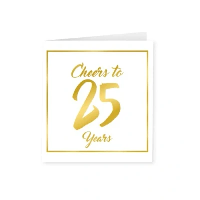 Afbeelding van Gold white cards 25 years
