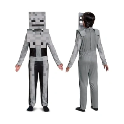 Afbeelding van Disguise Minecraft officieel kostuum voor kinderen, skelet, jongens, Halloween maat M
