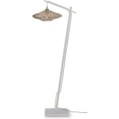 Afbeelding van GOOD&amp;MOJO Vloerlamp Zanzibar Bamboe Rotan Wit 63x40x150cm