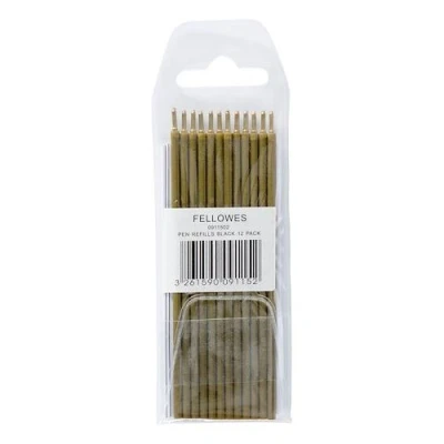 Image de Etui 12 Recharges pour stylo à bille Fellowes Noir