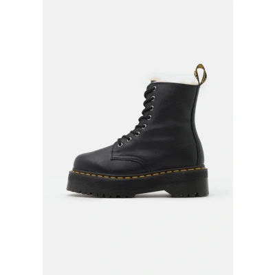 Afbeelding van Dr. Martens Jadon FAUX FUR Lined Enkellaarsjes met plateauzool, Dames, Maat: 44, Black pisa Leer