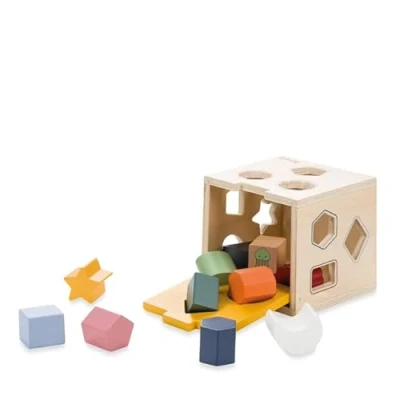 Afbeelding van Hauck sorteerkubus Sort N Tidy van duurzaam hout FSC® gecertificeerd speelkubus baby vanaf 1 jaar