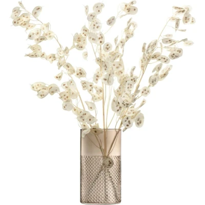 Afbeelding van L.S.A. Wicker Vaas of Kandelaar 25 cm Brown / Glass
